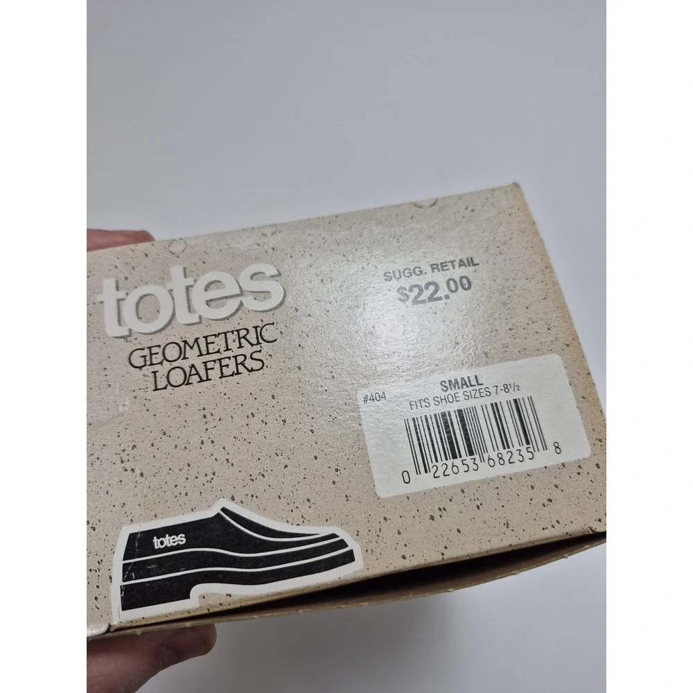 Vintage Totes Shoes Mens Size 8 Black Rubber Geometric Loafers USA Waterproof